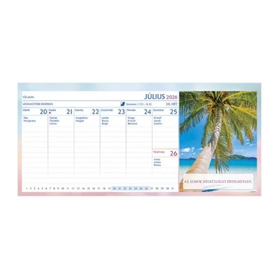 Naptár, asztali, álló, TOPTIMER, 