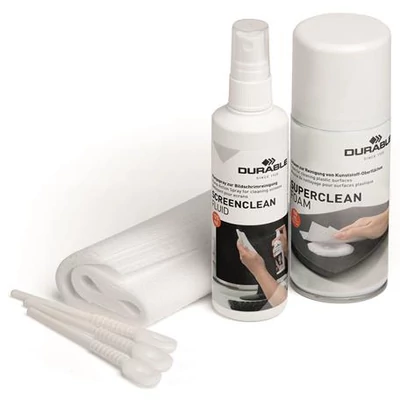 Tisztító szett, műanyag felületre, képernyőhöz, DURABLE