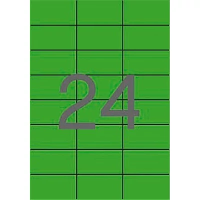 Etikett, 70x37 mm, színes, APLI, zöld, 2400 etikett/csomag