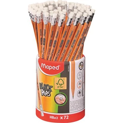 Grafitceruza radírral, ceruzatartó, HB, háromszögletű, MAPED 