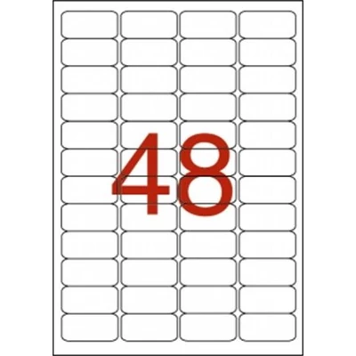 Etikett, 45,7x21,2 mm, poliészter, időjárásálló, kerekített sarkú, fehér, APLI, 960 etikett/csomag