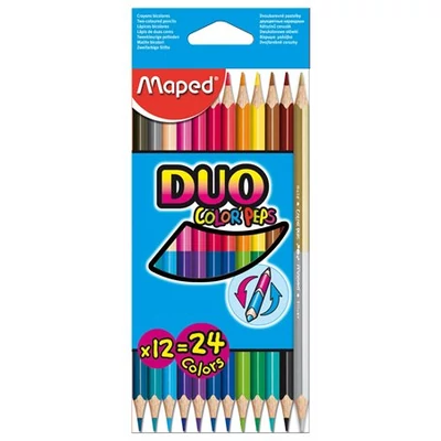 Színes ceruza készlet, kétvégű, háromszögletű, MAPED 
