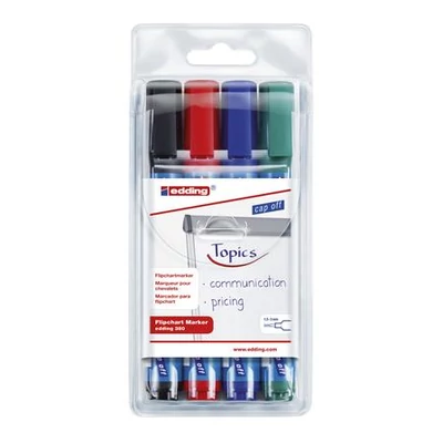 Flipchart marker készlet, 1,5-3 mm, kúpos, EDDING 