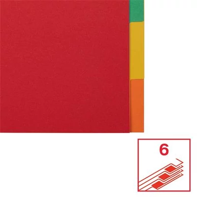 Regiszter, karton, A4, 6 részes, ESSELTE 