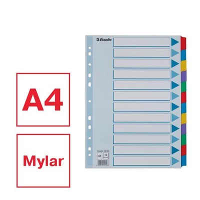 Regiszter, laminált karton, A4, 12 részes, ESSELTE 