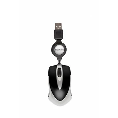 Egér, vezetékes, optikai, kisméret, USB, VERBATIM 