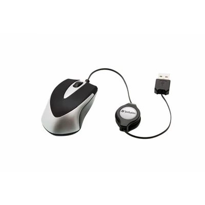 Egér, vezetékes, optikai, kisméret, USB, VERBATIM 