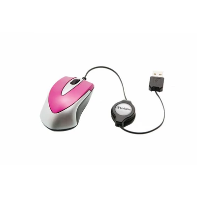 Egér, vezetékes, optikai, kisméret, USB, VERBATIM 