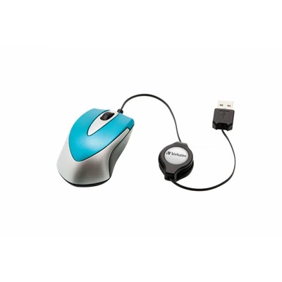 Egér, vezetékes, optikai, kisméret, USB, VERBATIM 