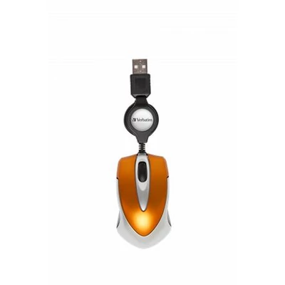 Egér, vezetékes, optikai, kisméret, USB, VERBATIM 