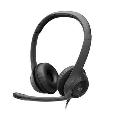 Fejhallgató, mikrofonnal, USB csatlakozás, LOGITECH 