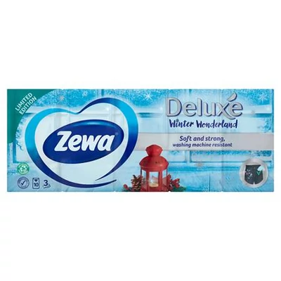 Papír zsebkendő, 3 rétegű, 10x10 db, ZEWA 