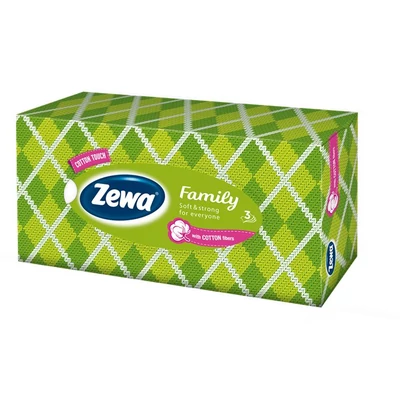 Kozmetikai kendő, 3 rétegű, 90 db, ZEWA 