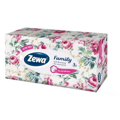 Kozmetikai kendő, 3 rétegű, 90 db, ZEWA 
