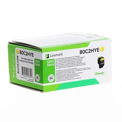Lexmark CX410/510 High Corporate Toner sárga 3K (Eredeti) 80C2HYE