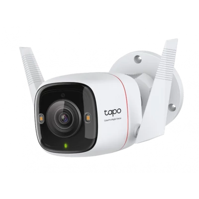 TP LINK Tapo C325WB kültéri biztonsági Wi-Fi kamera 2K QHD, 4MP, IP66, ColorPro, Night Vision, fehér