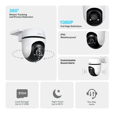 TP LINK Tapo C500 kültéri forgatható biztonsági Wi-Fi kamera