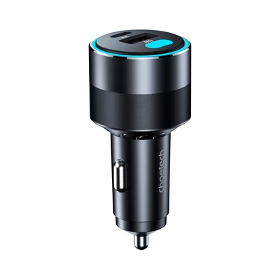 Choetech USB-C*2+A (130W,3-portos, autós, gyorstöltő), töltő