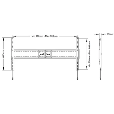 MULTIBRACKETS Fix fali konzol, M Universal Fixed Wallmount SD MAX 800x600 (60-110