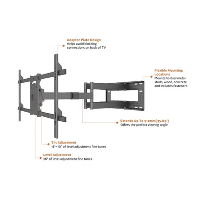MULTIBRACKETS Fali konzol, M Universal Long Reach Arm 910mm HD, Dual (for LCD/LED panel, 50