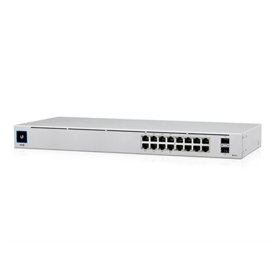 UBiQUiTi Switch 16x1000Mbps (8xPOE+) + 2x1000Mbps SFP, Menedzselhető, Rackes - USW-16-POE