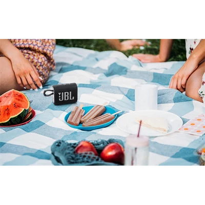 JBL Go 3 (hordozható, vízálló hangszóró), Fekete