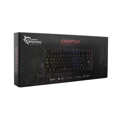White Shark SPARTAN mechanikus (blue swtich) fém gamer billentyűzet (angol)