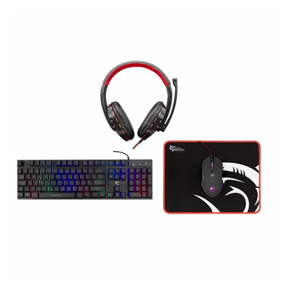 WHITE SHARK COMANCHE-3 gamer combo billetyűzet (magyar) + egér + fejhallgató + egérpad