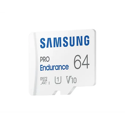 SAMSUNG Memóriakártya, PRO Endurance microSD kártya 64GB, CLASS 10, UHS-I (SDR104), + SD Adapter, R100/W30