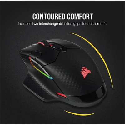 CORSAIR Vezetékes/Vezeték Nélküli Egér Gaming, DARK CORE RGB PRO, 8 programozható gomb, RGB, 18000dpi, fekete
