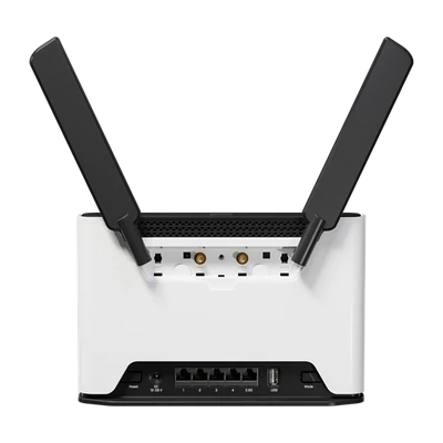 MIKROTIK Wireless Router DualBand, 4x1000Mbps+ 1x2,5Gbps, AX1800, Chateau LTE6 ax, 1xMicroSIM, Asztali