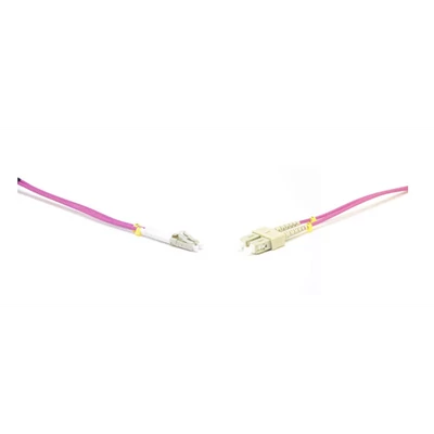 LINKEASY Duplex patch kábel  2 x SC/UPC + 2 x LC/UPC csatlakozóval, 3mm duplex core 50/125 OM4 LSZH, 1 m