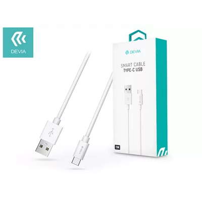 DEVIA USB - USB TYPE-C ADAT- ÉS TÖLTŐKÁBEL 1 M-ES VEZETÉKKEL - SMART USB TYPE-C 2.0 CABLE - WHITE