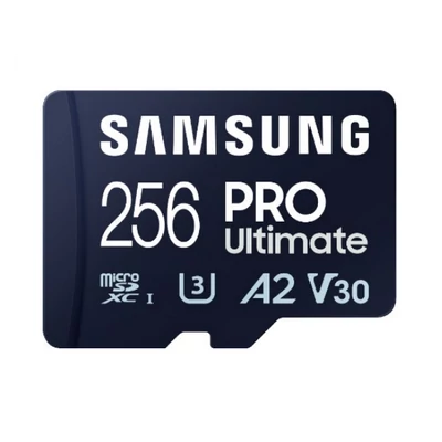 SAMSUNG Memóriakártya, PRO Ultimate microSD 256GB, Class 10, V30, A2, Grade 3 (U3), R200/W130
