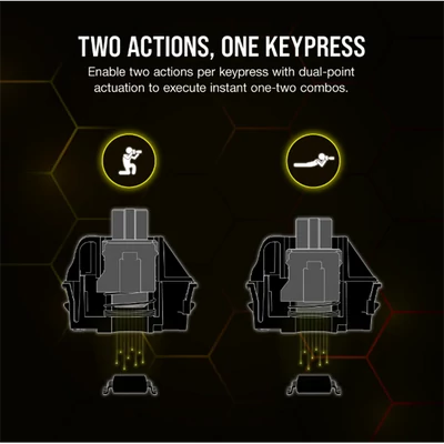CORSAIR Vezeték Nélküli Billentyűzet Gaming, K70 MAX RGB, Mechanikus, MGX switch, fekete