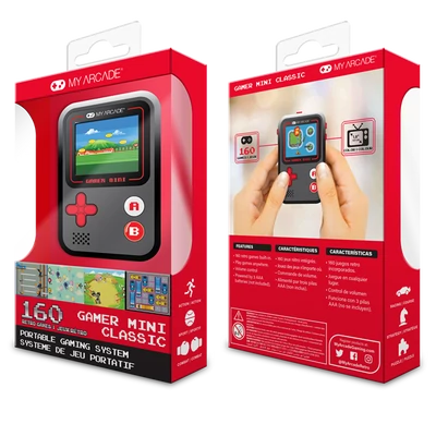 MY ARCADE Játékkonzol Gamer Mini Classic 160in1 Fekete & Piros Hordozható, DGUN-3925