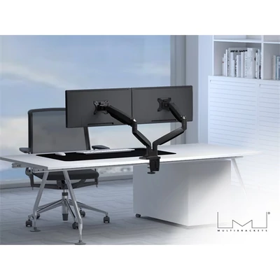 MULTIBRACKETS 2 karos asztali konzol, M Deskmount Gas Spring Dual Black (15-30