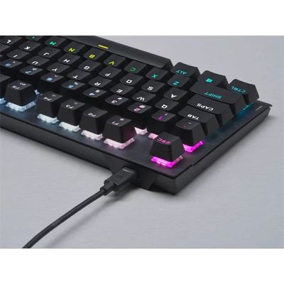 CORSAIR Vezetékes Billentyűzet Gaming, K60 PRO TKL RGB, Optical-Mechanical, Alumínium keret, US, fekete