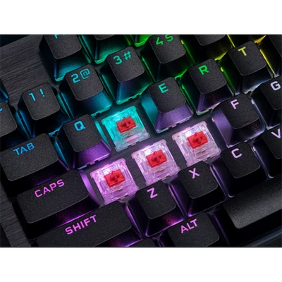 CORSAIR Vezetékes Billentyűzet Gaming, K70 RGB PRO, Mechanikus, CHERRY MX Red switch, Alumínium keret, US, szürke