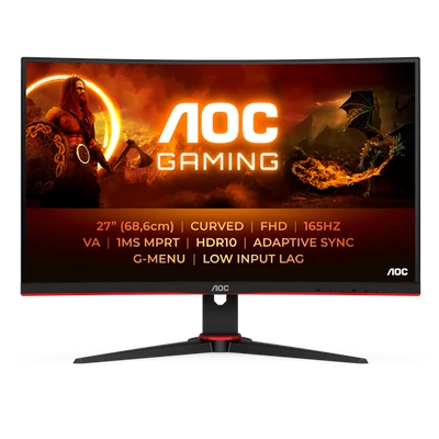 AOC Ívelt Gaming 165Hz VA monitor 27