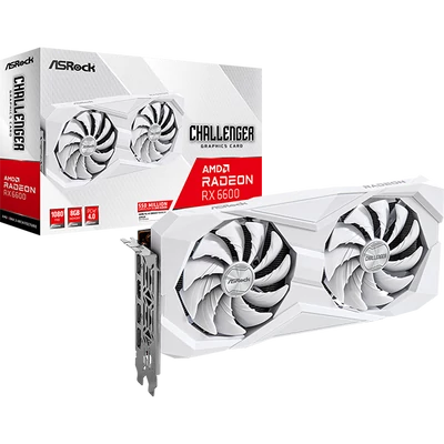 ASROCK Videokártya PCI-Ex16x AMD RX 6600 CHALLENGER WHITE 8GB DDR6