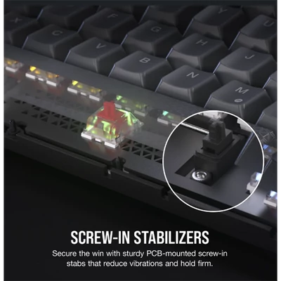 CORSAIR Vezeték Nélküli Billentyűzet Gaming, K65 PLUS 75%, Mechanikus, MLX Red switch, US, fekete