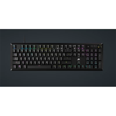 CORSAIR Vezetékes Billentyűzet Gaming, K70 CORE RGB, Mechanikus, MLX Red switch, 104 gombos, US, fekete