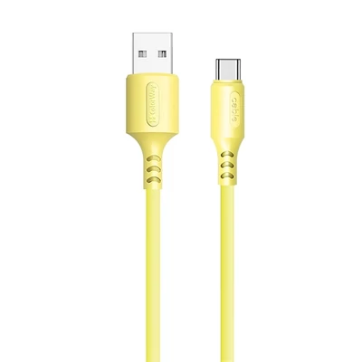 COLORWAY Kábel,  USB to Type-C (soft silicone) 2.4A 1m sárga
