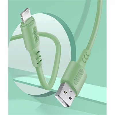 COLORWAY Kábel, USB - Apple Lightning (soft silicone) 2.4A 1m green (CW-CBUL042-GR)