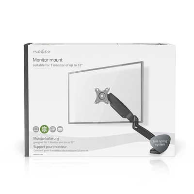 NEDIS MMSISGS110BK 2 in 1 asztali monitor és notebook tartó állvány, maximum 8 kg,  forgatható és dönthető, acél, fekete