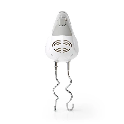 Nedis kézi mixer ,200 W ,5 sebességfokozat ,Turbófunkció ,2 dagasztóhorog / 2 habverő ,Szürke / Fehér