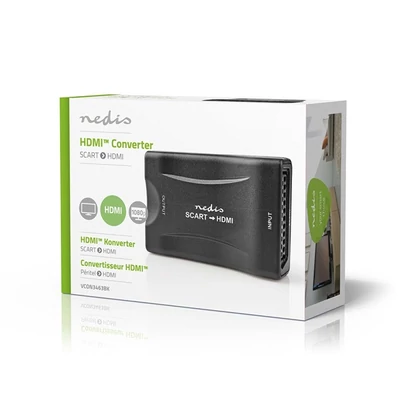 Nedis videó konverter VCON3463BK, SCART bemenet, HDMI kimenet 1080p