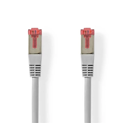 Nedis Cat6 patch kábel, szürke, aranyozott érintkezők, 10/100/1000 Mbit/s, hossz 0.5m, CCGL85220GY05