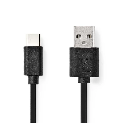 Nedis USB-A - USB-C kábel, USB2.0, 15W, hossz 1m, CCGL60600BK10